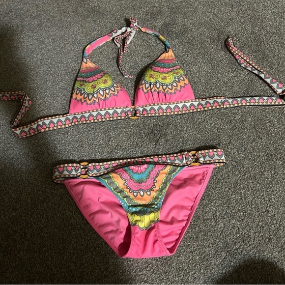 Women's Victoria secret Pink Patterned Halter Bikini Set - Picture 2 of 2